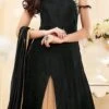 Black A Line Long Choli Lehenga Party Wear