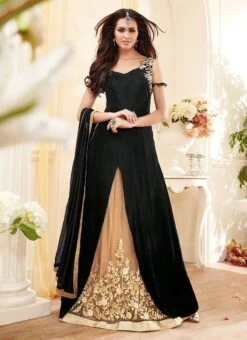Black A Line Long Choli Lehenga Party Wear 6 Black A Line Long Choli Lehenga Party Wear -Deals Chic Lehenga Store Navy Blue A Line Long Choli Lehenga GHSCC3902 u