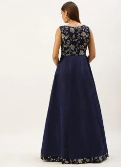 Navy Blue Embroidered Kali Style Gown Festive Wear 11 Navy Blue Embroidered Kali Style Gown Festive Wear -Deals Chic Lehenga Store Navy Blue Embroidered Kali Style Gown IWBS02203495 b