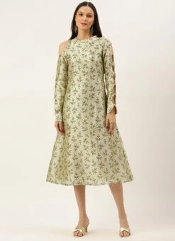 Off White Art Silk Printed Dress After Six Wear 10 Off White Art Silk Printed Dress After Six Wear -Deals Chic Lehenga Store Off White Art Silk Printed Dress DRBS02205900 u