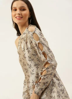 Off White Art Silk Printed Dress After Six Wear 13 Off White Art Silk Printed Dress After Six Wear -Deals Chic Lehenga Store Off White Art Silk Printed Dress DRBS02205900 rrc2