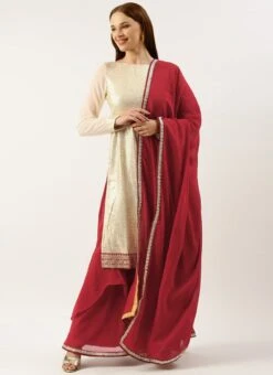 Bottom From Off White Embroidered Asymmetrical Gharara Suit After Six Wear -Deals Chic Lehenga Store Off White Embroidered Asymmetrical Gharara Suit SLBS02301728 u 2