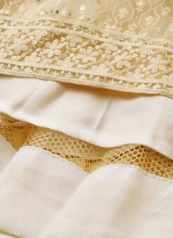 Off White Embroidered Kali Style One Shoulder Gown Party Wear -Deals Chic Lehenga Store Off White Embroidered Kali Style One Shoulder Gown IWBS02007375 rrc4