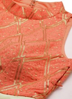 Off White N Peach Georgette Embroidered Gown Festive Wear -Deals Chic Lehenga Store Off White N Peach Georgette Embroidered Gown IWBS02206269 rrc1
