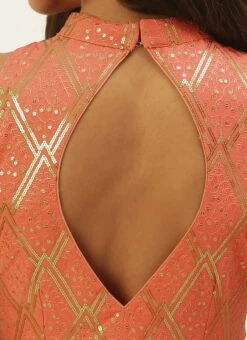 Off White N Peach Georgette Embroidered Gown Festive Wear -Deals Chic Lehenga Store Off White N Peach Georgette Embroidered Gown IWBS02206269 rrc2