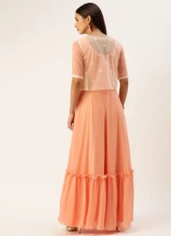 Jacket From Off White Net Embroidered Jacket Style Gown 11 Jacket From Off White Net Embroidered Jacket Style Gown -Deals Chic Lehenga Store Off White Net Embroidered Jacket Style Gown IWBS02301759 b