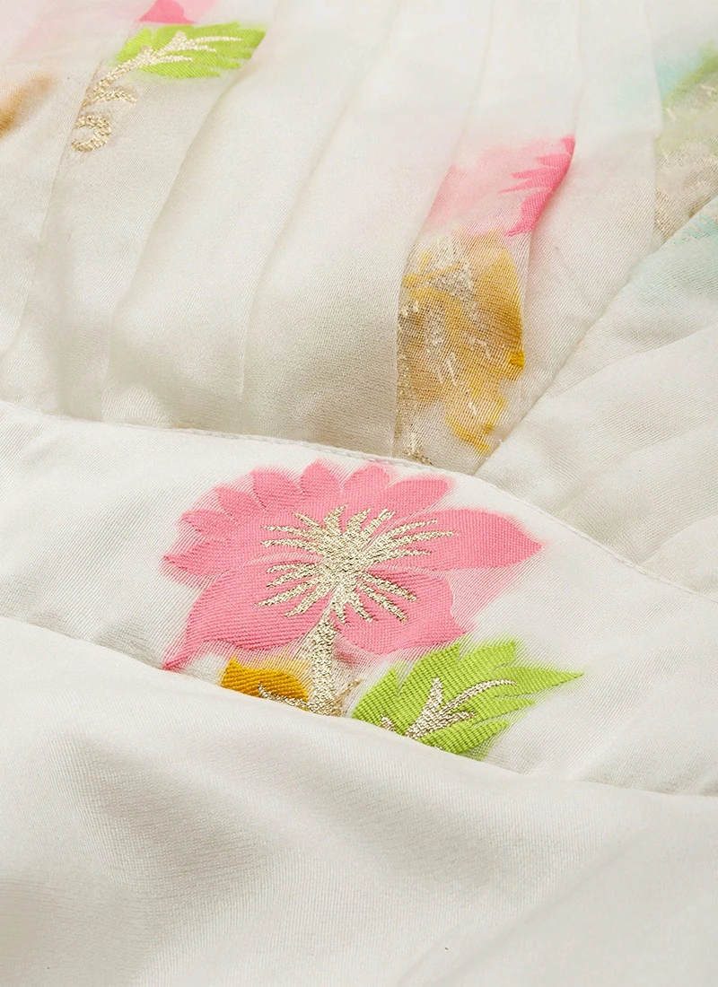 Off White Pleated Yoke Organza Dress After Six Wear 5 Off White Pleated Yoke Organza Dress After Six Wear - Image 5