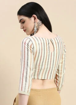 Off White Printed Cotton Blouse Festive Wear -Deals Chic Lehenga Store Off White Printed Cotton Blouse BLBS02210829 rrc2