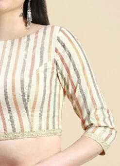 Off White Printed Cotton Blouse Festive Wear -Deals Chic Lehenga Store Off White Printed Cotton Blouse BLBS02210829 rrc3