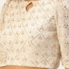 Off White Sequins Embroidery Blouse Festive Wear