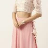 Off White Sequins Embroidery Pink Lehenga Festive Wear