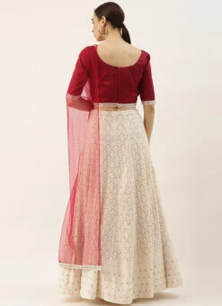 Off White Georgette Embroidered Kali Lehenga Set Party Wear -Deals Chic Lehenga Store Off white Georgette Embroidered Kali Lehenga Set GHBS02104246 b