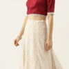 Off White Georgette Embroidered Kali Lehenga Set Party Wear
