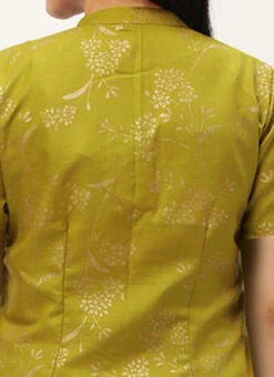 Olive Green Rayon Foil Print Jacket N Dress Festive Wear -Deals Chic Lehenga Store Olive Green Rayon Foil Print Jacket N Dress DRBS02211210 rrc3