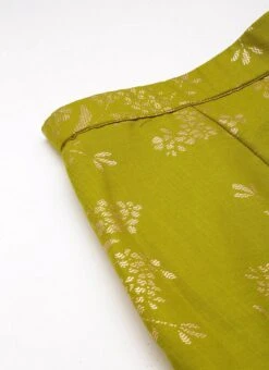 Bottom From Olive Green Rayon Foil Printed Co Ord Set After Six Wear -Deals Chic Lehenga Store Olive Green Rayon Foil Printed Co ord Set IWBS02211126 rrc2