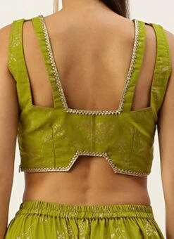 Bottom From Olive Green Rayon Foil Printed Co Ord Set After Six Wear -Deals Chic Lehenga Store Olive Green Rayon Foil Printed Co ord Set IWBS02211126 rrc3