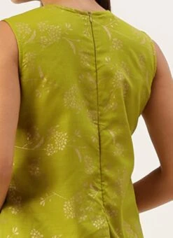 Olive Green Rayon Print Dress After Six Wear -Deals Chic Lehenga Store Olive Green Rayon Print Dress DRBS02212506 rrc2