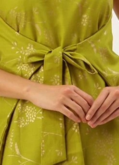 Olive Green Rayon Print Dress After Six Wear -Deals Chic Lehenga Store Olive Green Rayon Print Dress DRBS02212506 rrc3