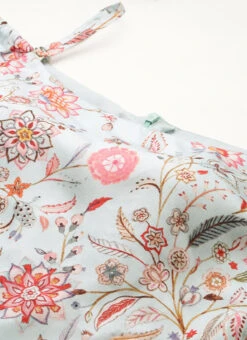 Bottom From Pale Blue Lily Art Silk Printed Gharara Set After Six Wear -Deals Chic Lehenga Store Pale Blue Lily Art Silk Printed Gharara Set SLBS02302281 rrc1