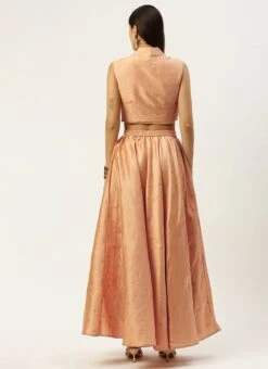 Skirt From Peach Art Silk Jacquard Co Ords Set After Six Wear 11 Skirt From Peach Art Silk Jacquard Co Ords Set After Six Wear -Deals Chic Lehenga Store Peach Art Silk Jacquard Co Ords Set IWBS02211099 b