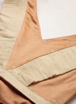 Peach Art Silk Jacquard Ruffled Dress Festive Wear -Deals Chic Lehenga Store Peach Art Silk Jacquard Ruffled Dress DRBS02211144 rrc1