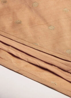 Peach Art Silk Jacquard Ruffled Dress Festive Wear -Deals Chic Lehenga Store Peach Art Silk Jacquard Ruffled Dress DRBS02211144 rrc4