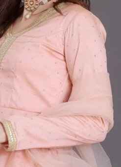Top From Peach Art Silk Sharara Set After Six Wear -Deals Chic Lehenga Store Peach Art Silk Sharara Set SLBS02306378 rrc3 1