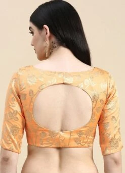 Peach Brocade Blouse Festive Wear -Deals Chic Lehenga Store Peach Brocade Blouse BLBS02210831 rrc2