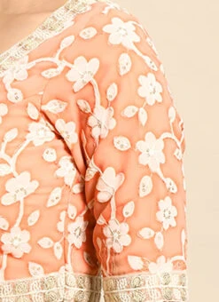 Peach Embroidered Georgette Blouse Festive Wear -Deals Chic Lehenga Store Peach Embroidered Georgette Blouse BLBS02305185 rrc3