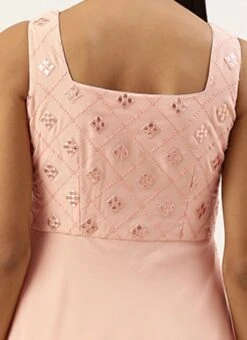 Peach Embroidered Georgette Layered Gown Party Wear 13 Peach Embroidered Georgette Layered Gown Party Wear -Deals Chic Lehenga Store Peach Embroidered Georgette Layered Gown IWBS02208524 rrc2