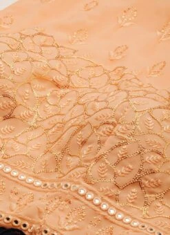 Peach Embroidered N Navy Blue Gown Wedding Wear -Deals Chic Lehenga Store Peach Embroidered N Navy Blue Gown IWBS02205095 rrc1