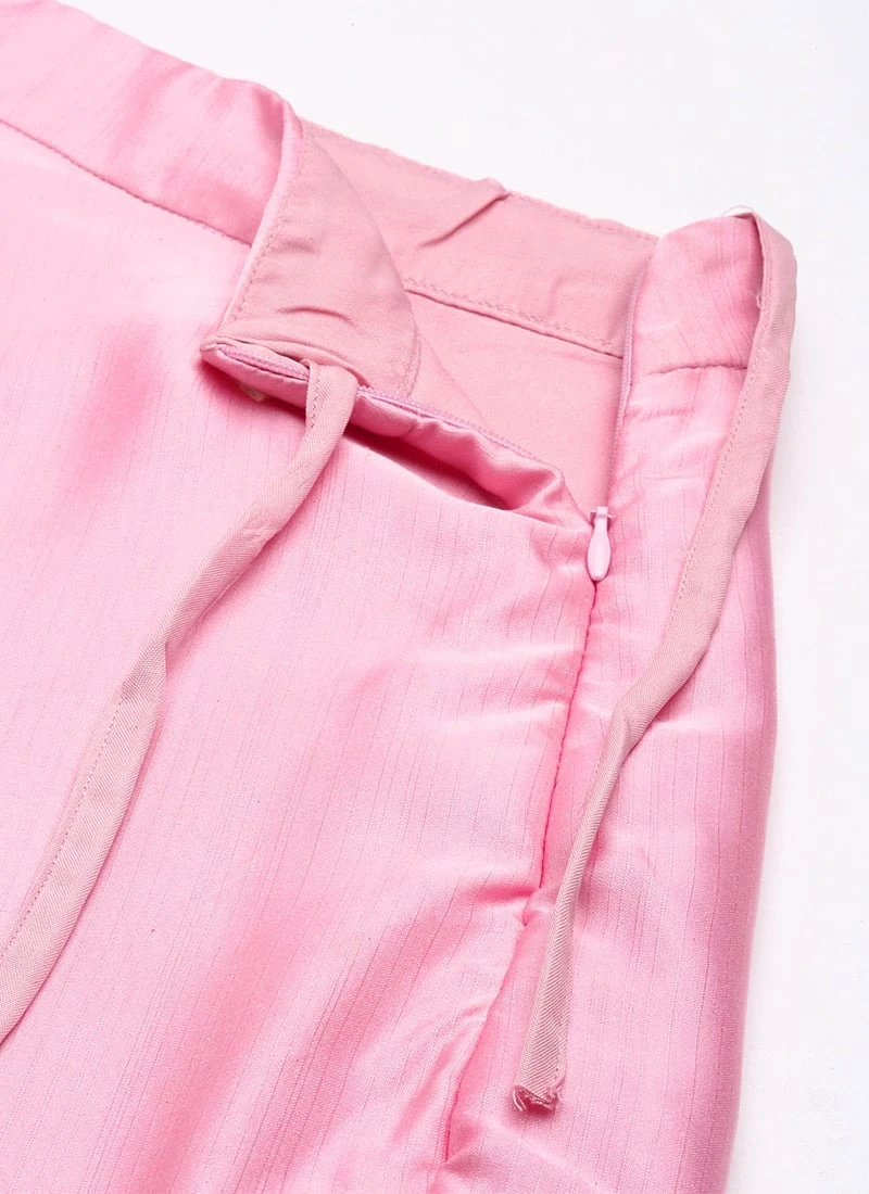 Skirt From Peach Embroidered N Pink Satin Skirt Set After Six Wear 7 Skirt From Peach Embroidered N Pink Satin Skirt Set After Six Wear - Image 7