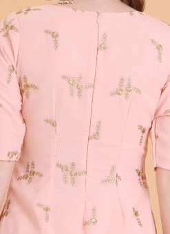 Top From Peach Embroidered Palazzo Suit After Six Wear -Deals Chic Lehenga Store Peach Embroidered Palazzo Suit SLBS02306390 rrc2