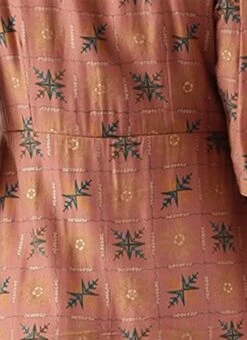 Peach Foil Printed A Line Dress Work Wear -Deals Chic Lehenga Store Peach Foil Printed A line Dress DRBS02111070 rrc2 1