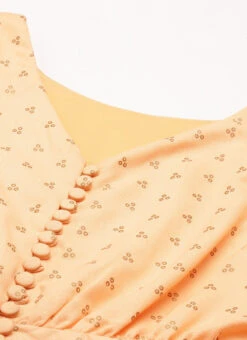 Peach Foil Printed Cotton Maxi Dress After Six Wear Festive Wear -Deals Chic Lehenga Store Peach Foil Printed Cotton Maxi Dress DRBS02206182 rrc1