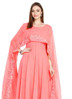Peach Georgette Anarkali Suit After Six Wear 7 Peach Georgette Anarkali Suit After Six Wear -Deals Chic Lehenga Store Peach Georgette Anarkali Suit SLKRRWRS021 b