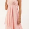 Peach Georgette Embroidered Gown Festive Wear