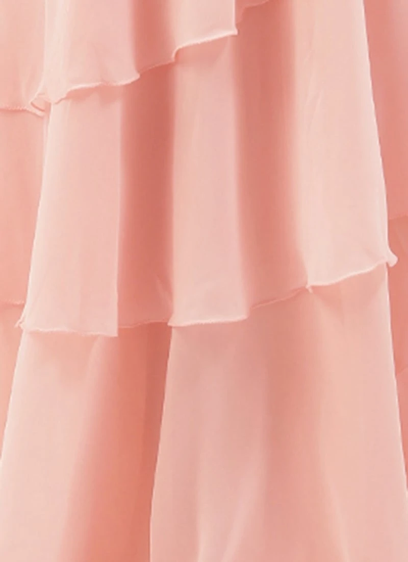 Peach Georgette Embroidered Gown Festive Wear 7 Peach Georgette Embroidered Gown Festive Wear - Image 7