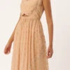 Peach Georgette Embroidered Maxi Dress Festive Wear