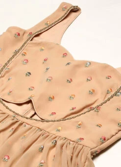 Peach Georgette Embroidered Maxi Dress Festive Wear -Deals Chic Lehenga Store Peach Georgette Embroidered Maxi Dress DRBS02210901 rrc1