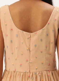 Peach Georgette Embroidered Maxi Dress Festive Wear -Deals Chic Lehenga Store Peach Georgette Embroidered Maxi Dress DRBS02210901 rrc2