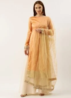 Top From Peach Jacquard N Cream Net Sharara Suit Set After Six Wear -Deals Chic Lehenga Store Peach Jacquard N Cream Net Sharara Suit Set SLBS02301720 u 1