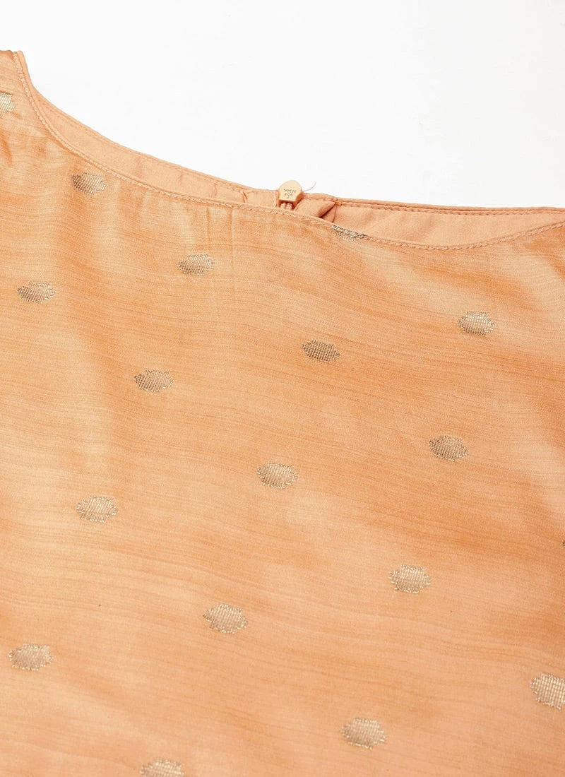 Bottom From Peach Jacquard N Cream Net Sharara Suit Set After Six Wear 5 Bottom From Peach Jacquard N Cream Net Sharara Suit Set After Six Wear - Image 5