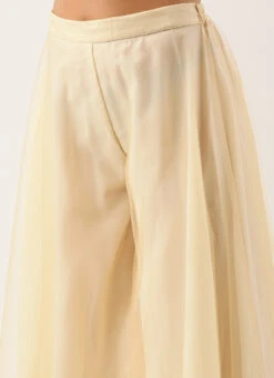 Dupatta From Peach Jacquard N Cream Net Sharara Suit Set After Six Wear -Deals Chic Lehenga Store Peach Jacquard N Cream Net Sharara Suit Set SLBS02301720 rrc2