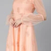 Peach Organza Embroidered Midi Dress After Six Wear