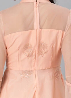 Peach Organza Embroidered Midi Dress After Six Wear 13 Peach Organza Embroidered Midi Dress After Six Wear -Deals Chic Lehenga Store Peach Organza Embroidered Midi Dress DRBS02205053 rrc2