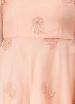 Peach Organza Embroidered Midi Dress After Six Wear 14 Peach Organza Embroidered Midi Dress After Six Wear -Deals Chic Lehenga Store Peach Organza Embroidered Midi Dress DRBS02205053 rrc3
