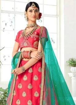 Pink Art Silk A Line Lehenga Party Wear -Deals Chic Lehenga Store Pink Art Silk A Line Lehenga GHSSIT36301 b