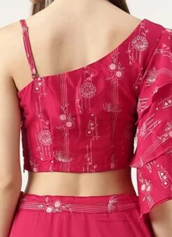 Skirt From Pink Art Silk Foil Printed Skirt Set After Six Wear -Deals Chic Lehenga Store Pink Art Silk Foil Printed Skirt Set IWBS02302304 rrc2