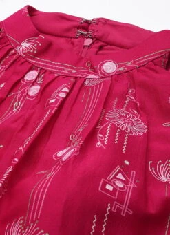 Bottom From Pink Art Silk Halter Neck Sharara Suit After Six Wear -Deals Chic Lehenga Store Pink Art Silk Halter Neck Sharara Suit SLBS02305248 rrc1 1